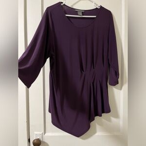 Kate and Mallory 1X purple cinch waist blouse